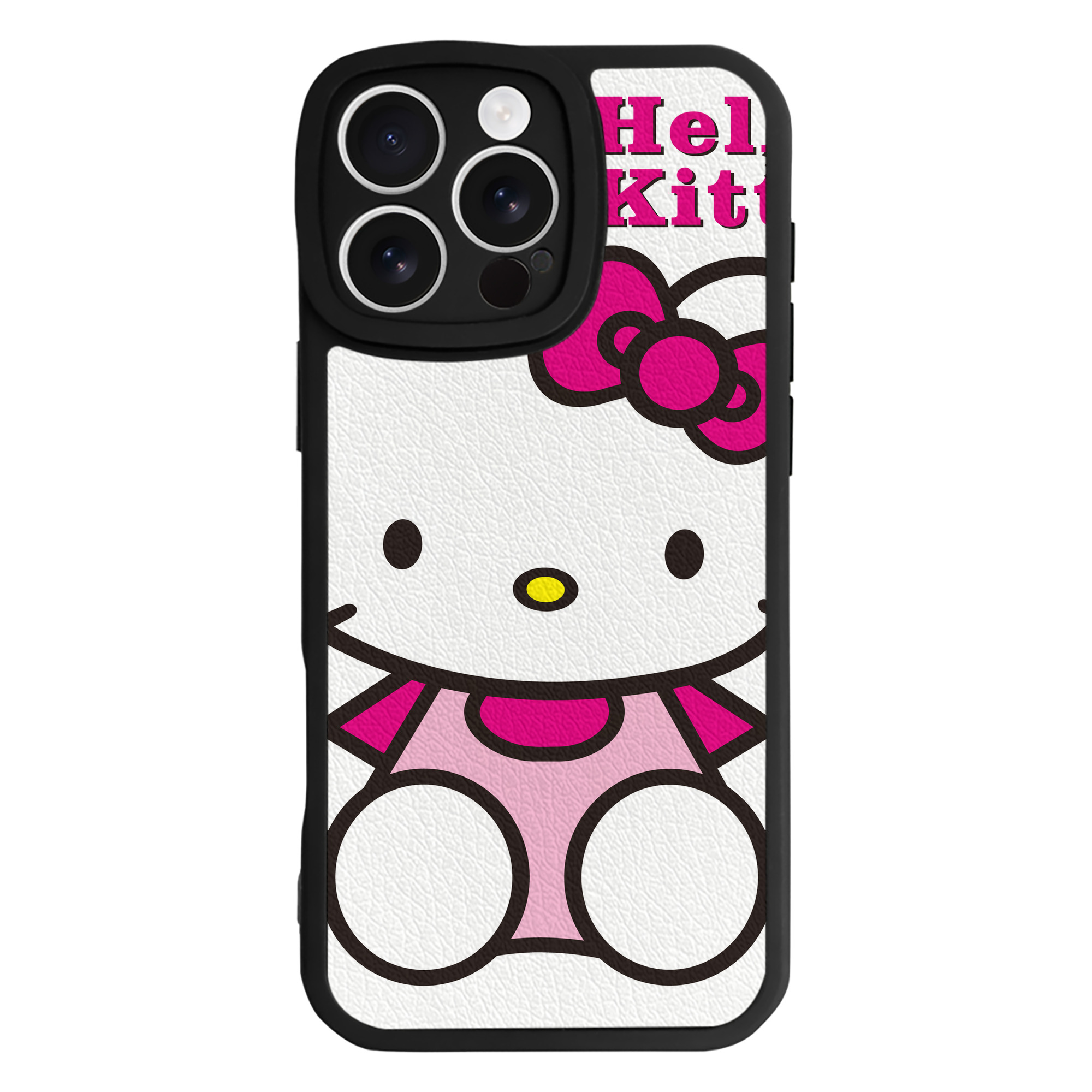 （画像用） Hello Kitty ハローキティ 【iPhone 16シリーズ対応】シリコンスマホケース（レザー調） 材質：シリコン